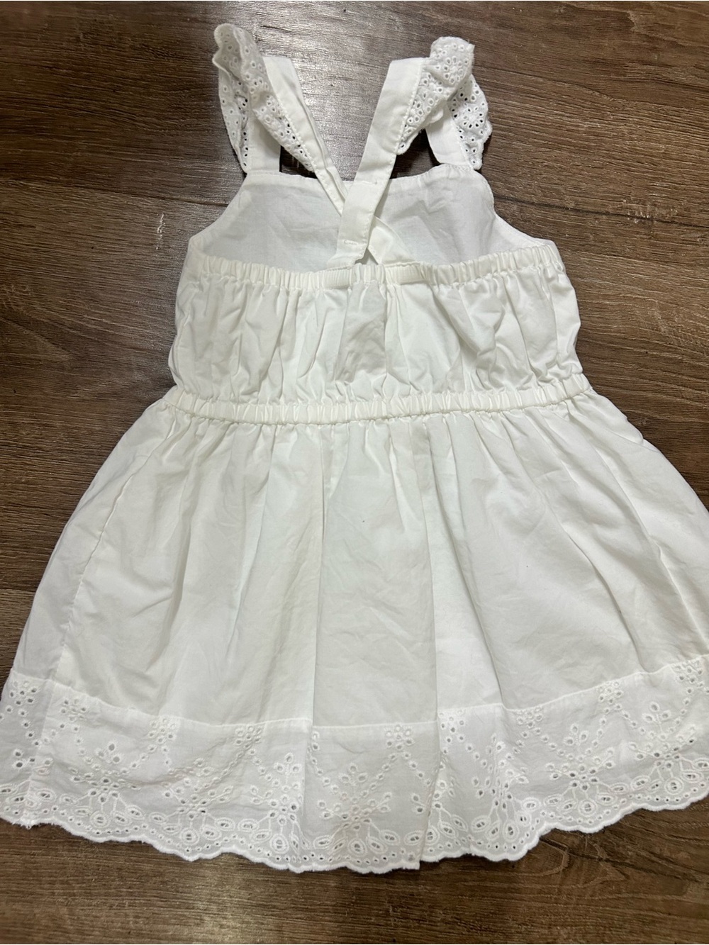 child of mine White Eyelet Dress with Ruffled Straps - Picture 6 of 7